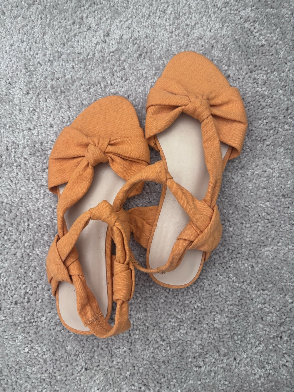 RAYE Yellow Knotted Flat Sandals